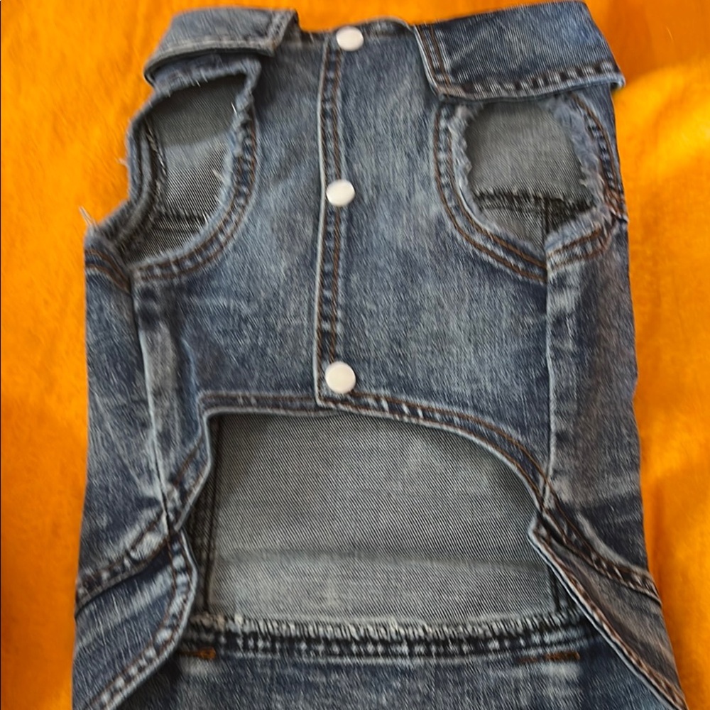 Denim Dog Vest with Mesh Panels